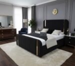 2026 Luxury Scarlett Bed with Gold Stripe
